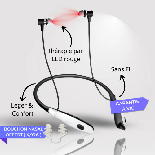 Audania - Écouteurs anti-acouphènes à thérapie par LED rouge